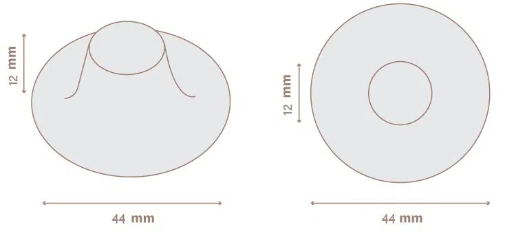 dimensions of silver mama nipple cups
