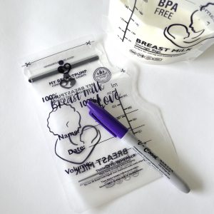 breast milk bags with marker pen