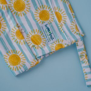 a close up of wet bag details